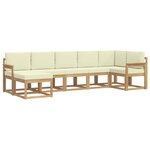 vidaXL Ensemble de canapés d'extérieur 7 Pièces Blanc et crème Polyester