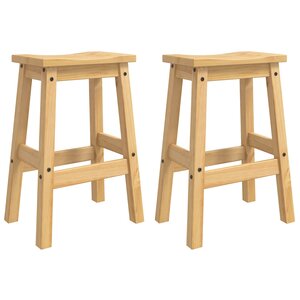VidaXL Tabouret de bar 2 Pièces Cire de Miel 44 x 30 x 63 cm Pin massif