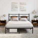 vidaXL Cadre de lit sans matelas chêne fumé 150x200 cm bois ingénierie