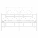 vidaXL Cadre de lit métal sans matelas et pied de lit blanc 120x190 cm