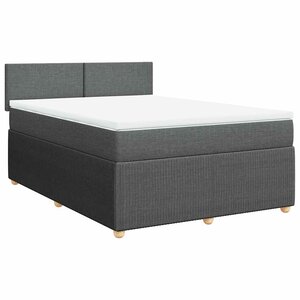 vidaXL Sommier à lattes de lit avec matelas Gris foncé 160x200cm Tissu