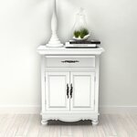 vidaXL Armoire avec 2 portes et 1 tiroir Bois Blanc