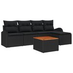 vidaXL Ensemble de Canapés de Jardin 6 Pièces Noir Grand