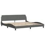vidaXL Cadre de lit sans matelas Hvar gris foncé 200x200 cm tissu