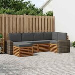 vidaXL Ensemble de canapé d'angle 6 Pièces Naturel et Anthracite