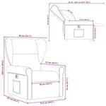 vidaXL Fauteuil inclinable électrique Taupe Tissu