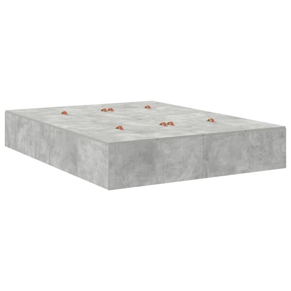 vidaXL Cadre de lit Gris béton 200 x 150 x 31 5 cm Bois d'ingénierie