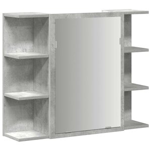 vidaXL Armoire à miroir de bain Gris béton 80x20 5x64 cm Aggloméré