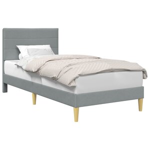 vidaXL Cadre de lit avec tête de lit Gris clair 90 x 190 cm Tissu