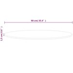 vidaXL Dessus de table rond Ø90x1 5 cm Bois de chêne massif non traité