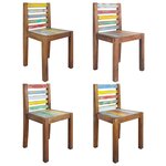 vidaXL Chaises à manger lot de 4 bois de récupération solide