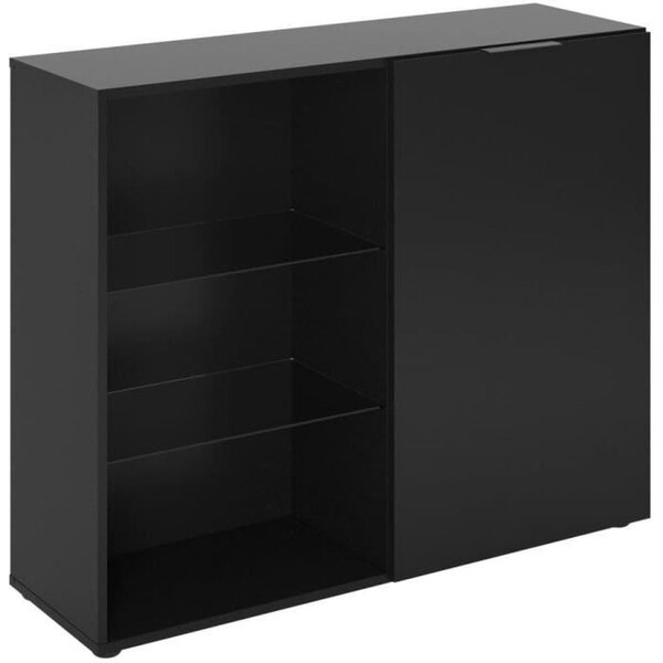 Petit meuble de rangement décor noir 99 1 x hauteur 81 3 x 31 5 cm