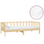 vidaXL Lit de repos avec matelas 90x200 cm Bois de pin massif