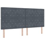 vidaXL Tête de lit avec boutons en cristal  gris foncé  200 cm  en velours.