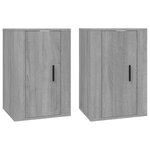 vidaXL Meubles TV muraux 2 Pièces Sonoma gris 40x34 5x60 cm