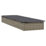 vidaXL Transats 2 Pièces avec table gris résine tressée