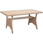 Salon de jardin 5 personnes - Acier et résine tressée - Beige