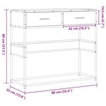 vidaXL Table console chêne sonoma 90x35x80 cm bois d'ingénierie
