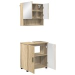 vidaXL Ensemble de mobilier de salle de bain 2 Pièces Chêne sonoma