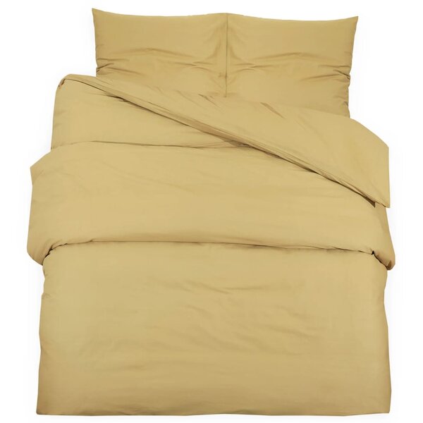 vidaXL Ensemble de housse de couette Taupe 140x200 cm Microfibre