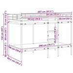 vidaXL Lit superposé sans matelas noir 100x200 cm acier