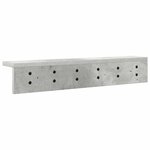 vidaXL Porte-manteau mural avec étagère Gris béton 60 x 10.5 x 10.5 cm