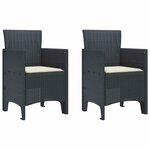 vidaXL Chaise de jardin 2 Pièces Anthracite 53 x 49 x 85 cm PP