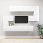 vidaXL Ensemble de meubles TV 10 Pièces Blanc Bois d'ingénierie