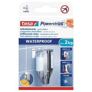 Powerstrips® 58003 languettes amovibles de fixation double face waterproof, blanc (paquet 6 unités)