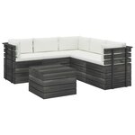 vidaXL Salon palette de jardin 6 Pièces avec coussins Bois de pin massif