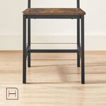 Chaises de salle à manger lot de 4 sièges de cuisine cadre en acier ergonomique style industriel pour salon cuisine marron 12_0004982