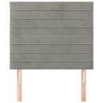 vidaXL Tête de lit Gris clair 80x5x118/128 cm Velours