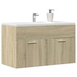 vidaXL Armoire lavabo de salle de bain chêne sonoma bois d'ingénierie