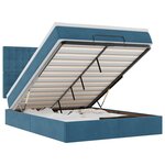 vidaXL Cadre de lit ottoman avec matelas bleu foncé 140x200 cm velours