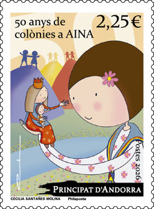 Timbre Andorre - La maison de colonies AINA