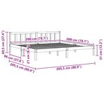 vidaXL Cadre de lit sans matelas gris bois massif 200x200 cm