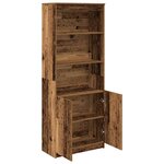 vidaXL Buffet haut vieux bois 70x35x180 cm bois d'ingénierie