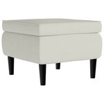 vidaXL Fauteuil à oreilles avec tabouret crème velours