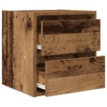 vidaXL Table de chevet murale vieux bois 38x34x40 cm