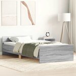 vidaXL Cadre de lit sans matelas sonoma gris 90x190 cm