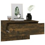 vidaXL Tables de chevet murales 2 Pièces Chêne fumé