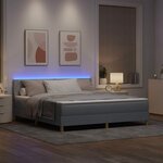 vidaXL Lit à ressorts avec matelas Gris clair 180 x 200 cm tissu