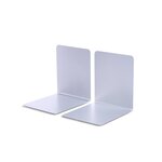 Lot de 2 Serre-livres métallique large 14 x 12 x 14 cm magnétique Argent MAUL