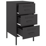 vidaXL Table de chevet noir 36x39x68 cm acier