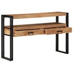 Tables d'appoint vidaXL Noires 120x33x75 cm en Bois d'Acacia Massif et Métal