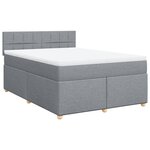 vidaXL Sommier à lattes de lit avec matelas Gris clair 140x190cm Tissu