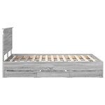 vidaXL Cadre de lit Gris Sonoma 140 x 200 cm Bois Ingénierie