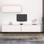 vidaXL Meubles TV 3 Pièces Blanc Bois massif de pin