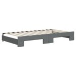 vidaXL Lit de jour avec gigogne et tiroirs gris foncé 100x200 cm tissu