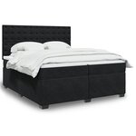 vidaXL Sommier à lattes de lit et matelas Noir 200x200 cm Velours